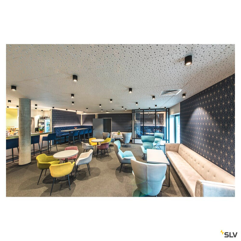 TRILEDO ROUND CL ceiling light, LED, 3000K, round, matt black, 38°, 6.2W, incl. driver