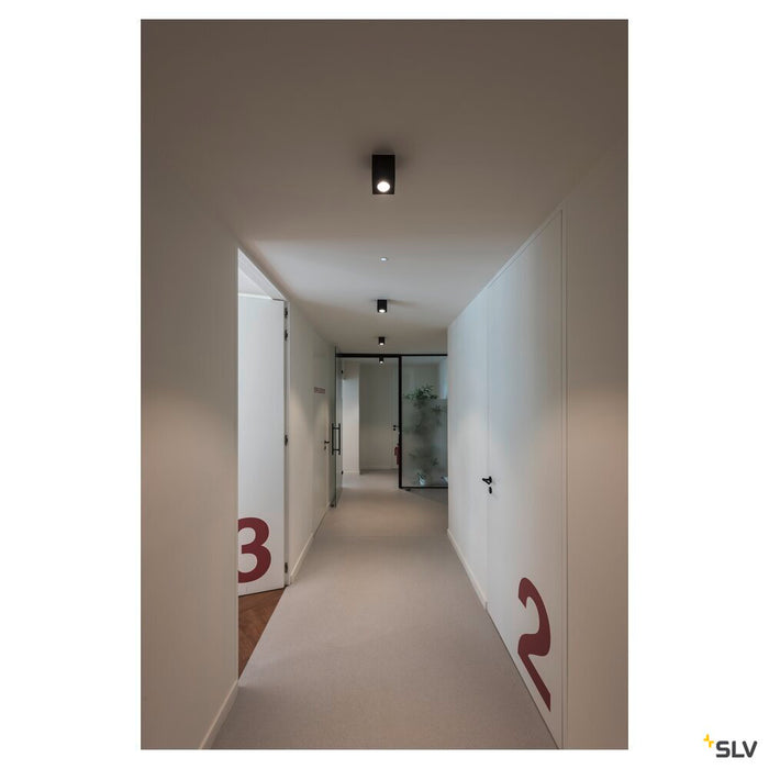 TRILEDO SQUARE CL ceiling light, LED, 3000K, square, matt black, 38°, 6.2W, incl. driver