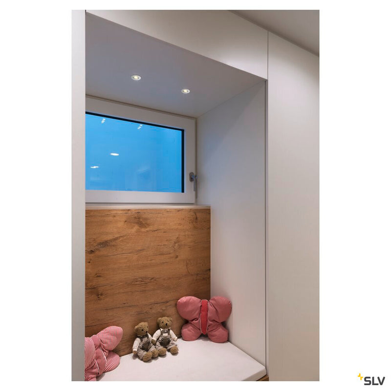 NEW TRIA MINI SET recessed fitting, LED, 3000K, round, brushed aluminium, 30°, incl. driver, clip springs