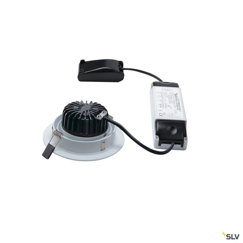 NEW TRIA 1 SET recessed fitting, LED, 2700K, round, white, 38°, 16W incl. driver, clip springs