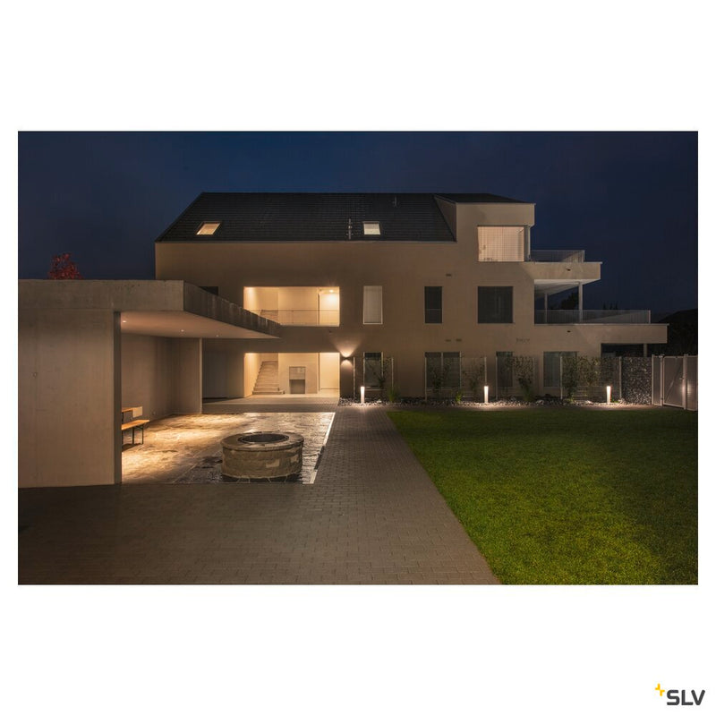 QUADRASYL 75, outdoor floor lamp, energy saving lamp GX53, IP44, square, silver-grey, L/W/H 19/22.5/75 cm, max. 11W