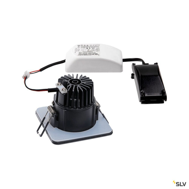 PATTA-F, recessed fitting, LED, 3000K, square, matt black, 38°, incl. driver