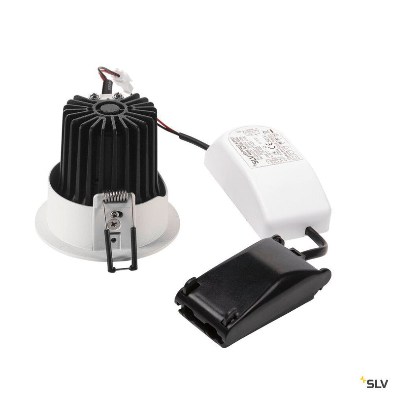 H-LIGHT 1, recessed fitting, LED, 2700K, round, white, 20°, 11,5W, incl. driver, clip spring