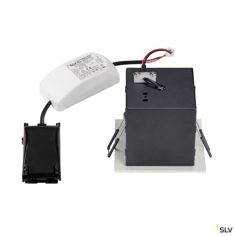 KADUX 1 SET recessed fitting, single-headed LED, 3000K, square, matt white, 38°, 9W, incl. driver