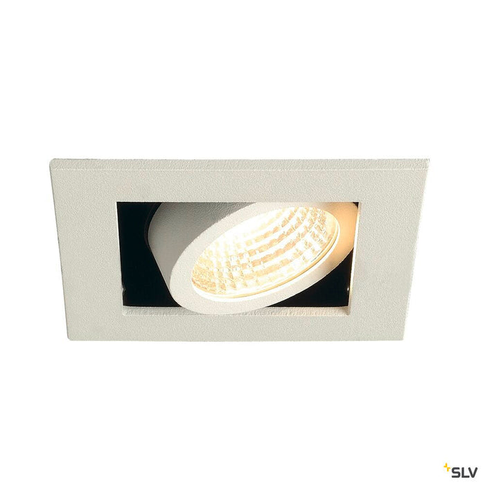 KADUX 1 SET recessed fitting, single-headed LED, 3000K, square, matt white, 38°, 9W, incl. driver