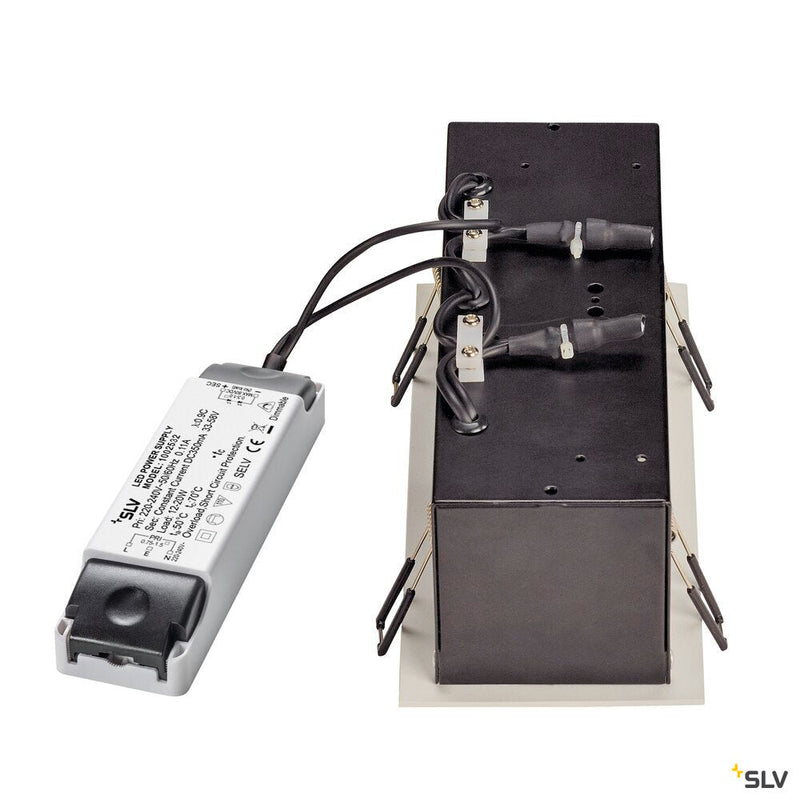 KADUX 3 SET recessed fitting, triple-headed LED, 3000K, rectangular, matt white, 38°, 3x9W, incl. driver