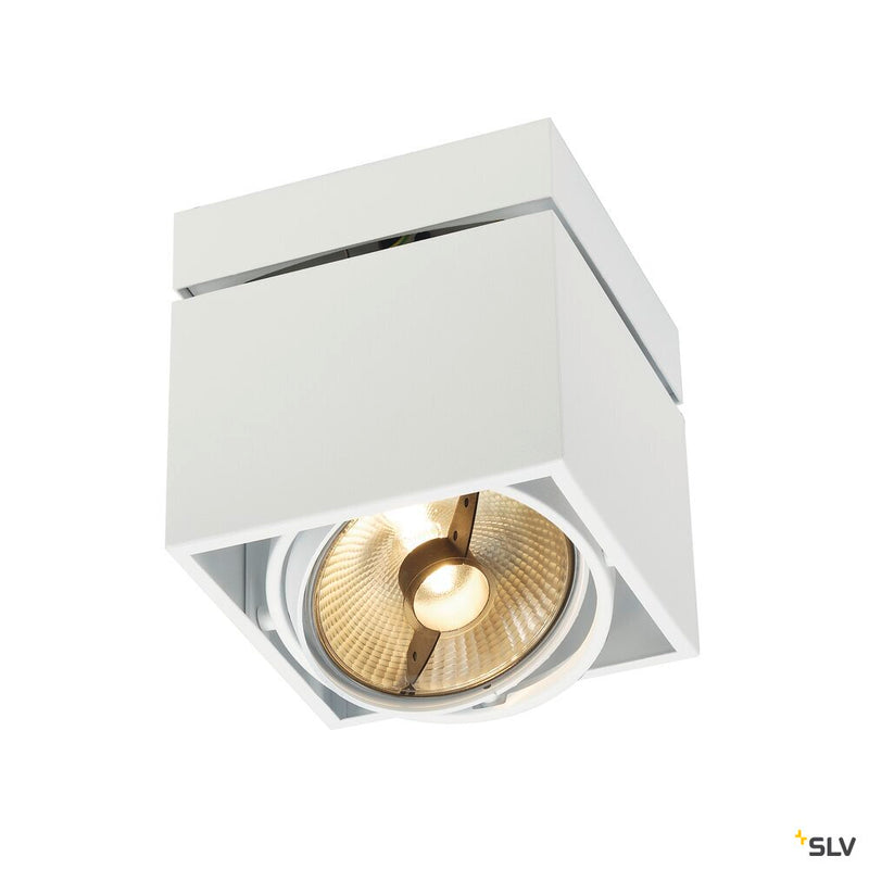KARDAMOD ceiling light, single-headed, QPAR111, square, white, max. 75W