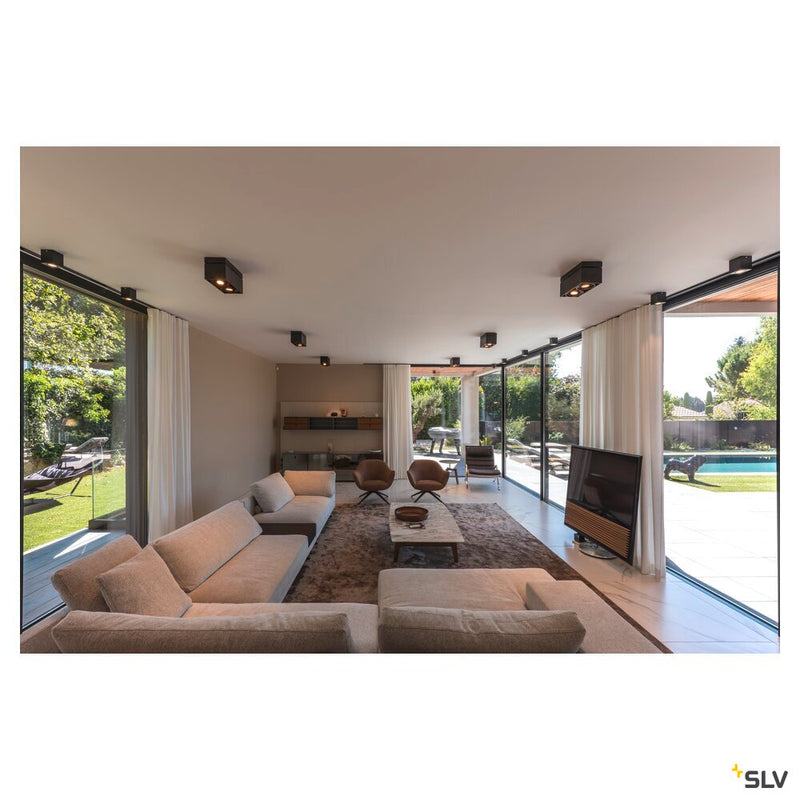 TRILEDO CL, indoor surface-mounted ceiling light, QPAR51, black, max 10W