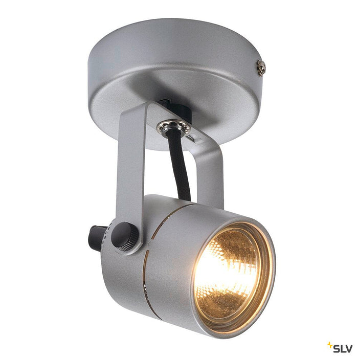 SPOT 79 wall and ceiling light, QPAR51, round, silver-grey, max. 230V, max. 50W