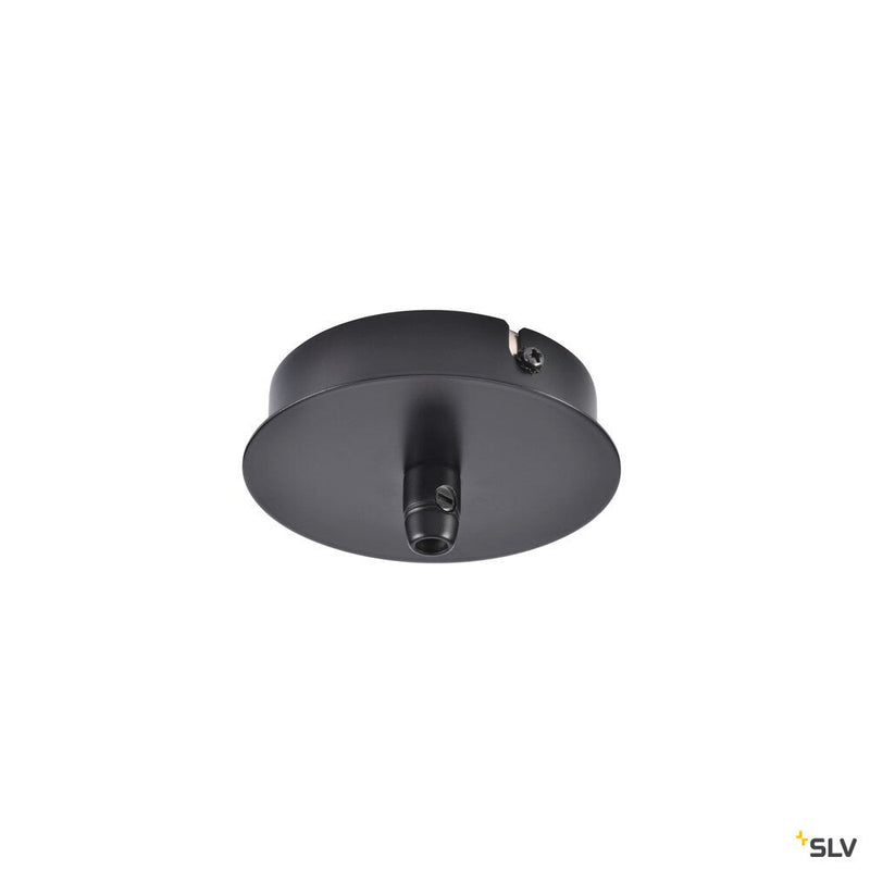 CEILING PLATE FITU single ceiling plate, round, black, incl. strain-relief