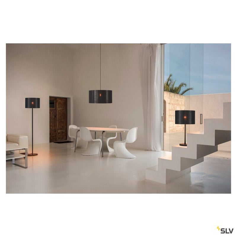 FENDA suspension, A60, black, without shade, without canopy, open cable, max. 60W