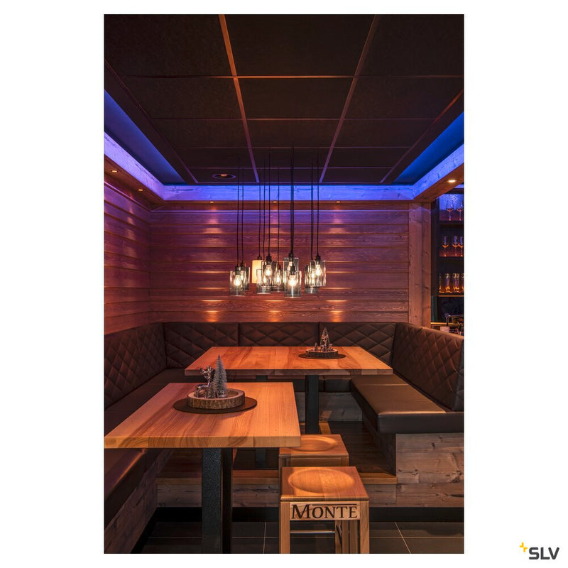 FENDA suspension, A60, black, without shade, without canopy, open cable, max. 60W