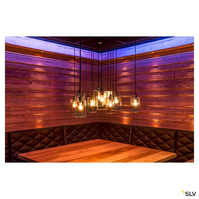 FENDA suspension, A60, black, without shade, without canopy, open cable, max. 60W