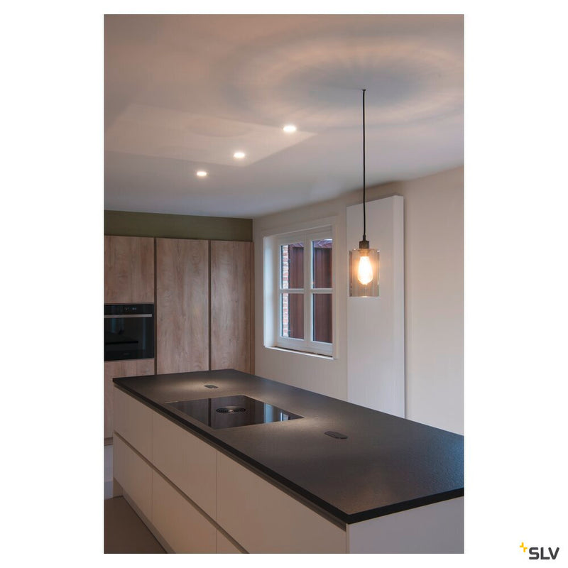 FENDA suspension, A60, black, without shade, without canopy, open cable, max. 60W