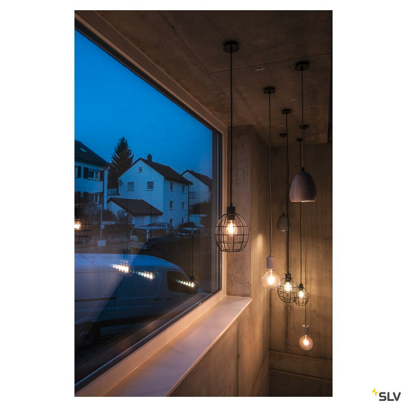 FITU, pendant, A60, round, black, 5m cable with open cable end, max. 60W