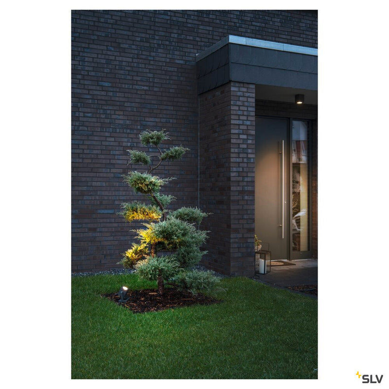 CUBIX 1 outdoor floor stand, single-headed, QPAR51, IP44, square, anthracite, energy saving lamp, max. 25W