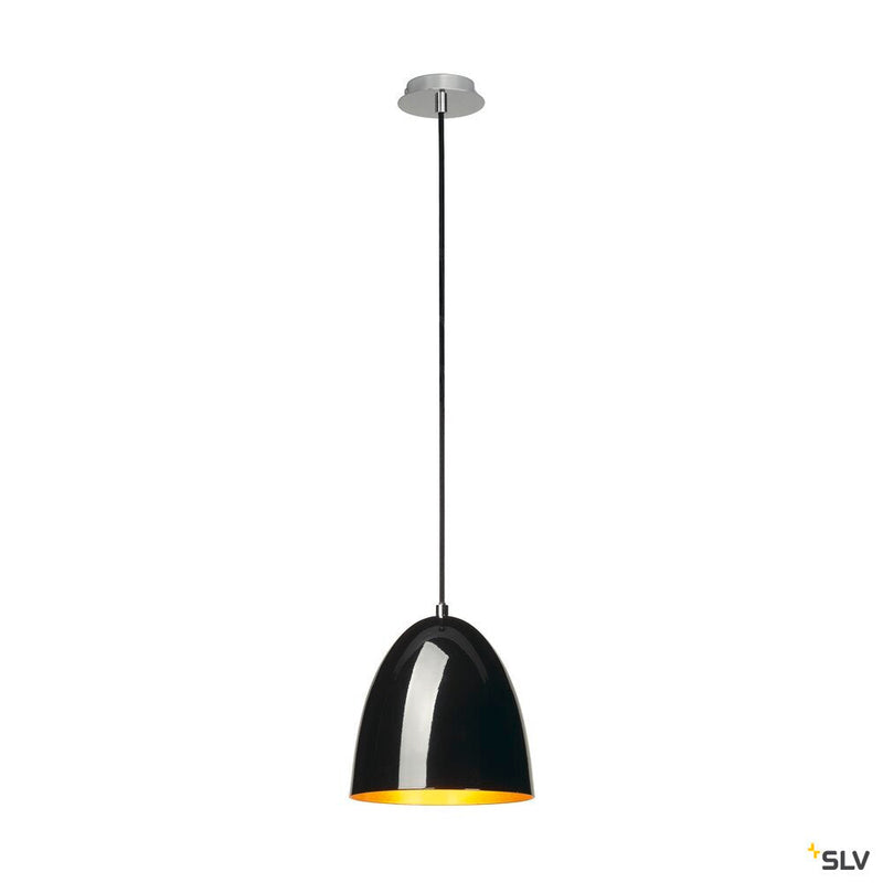 PARA CONE 20, pendant, A60, round, black / gold, Ø 20 cm, max. 60W