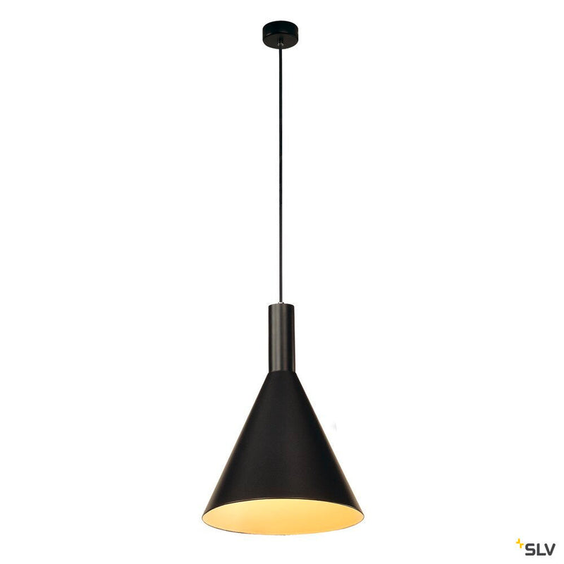 PHELIA pendant, TC-(D,H,T,Q)SE, black, Ø/H 28/42 cm, max. 23W