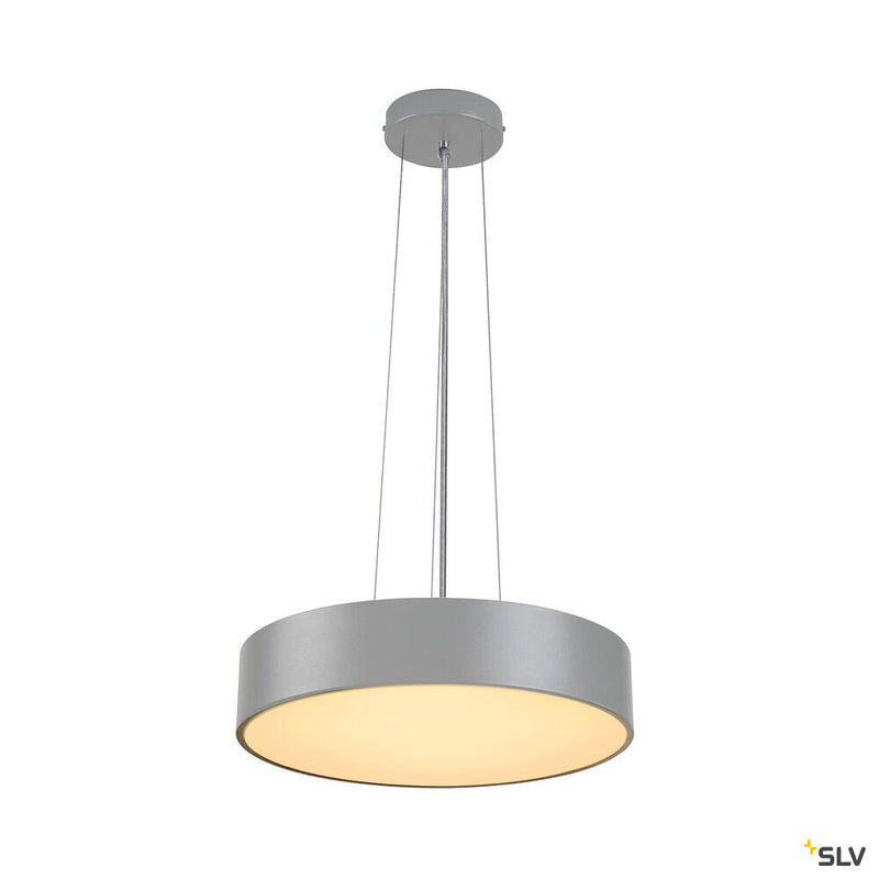 MEDO 40 ceiling light, LED, 3000K, round, silver-grey, Ø 38 cm, can be converted to a pendant, 31 W