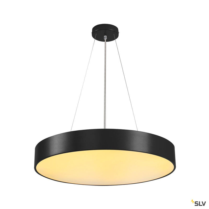 MEDO 60 ceiling light, LED, 3000K, round, black, Ø 60 cm, can be converted to a pendant, 40 W