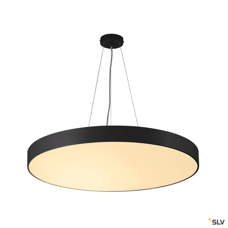MEDO 90 ceiling light, LED, 3000K, round, black, Ø 90 cm, can be converted to a pendant, 120W