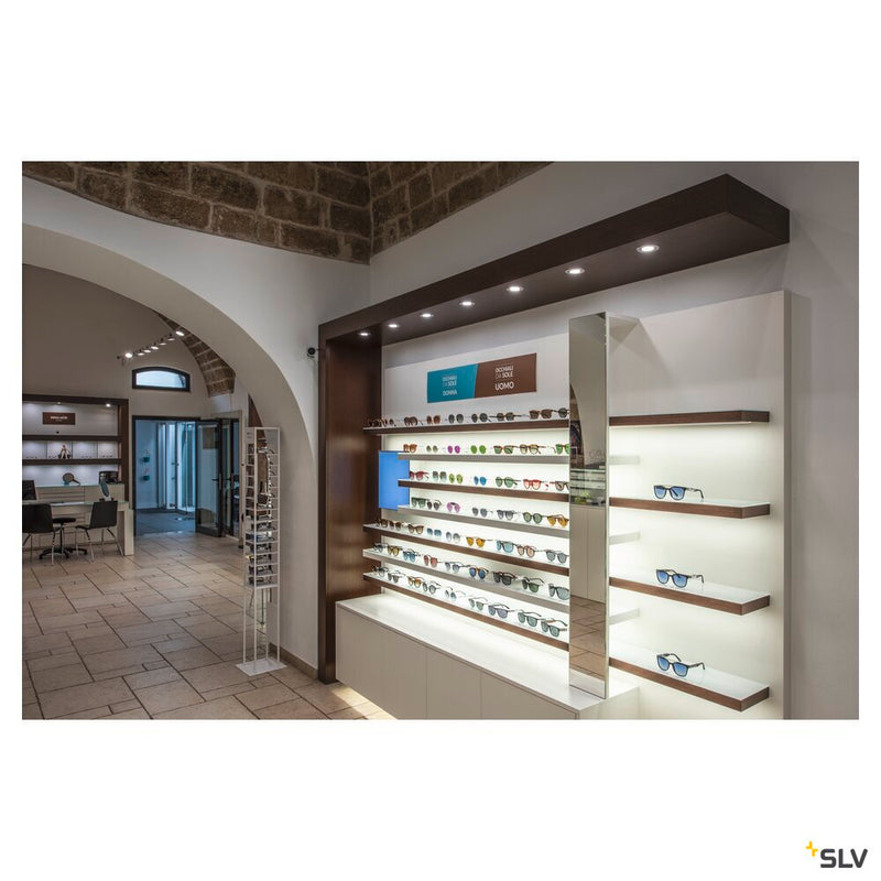 NEW TRIA 68 I CS, Indoor LED recessed ceiling light alu round 3000K 38° incl. driver clip springs