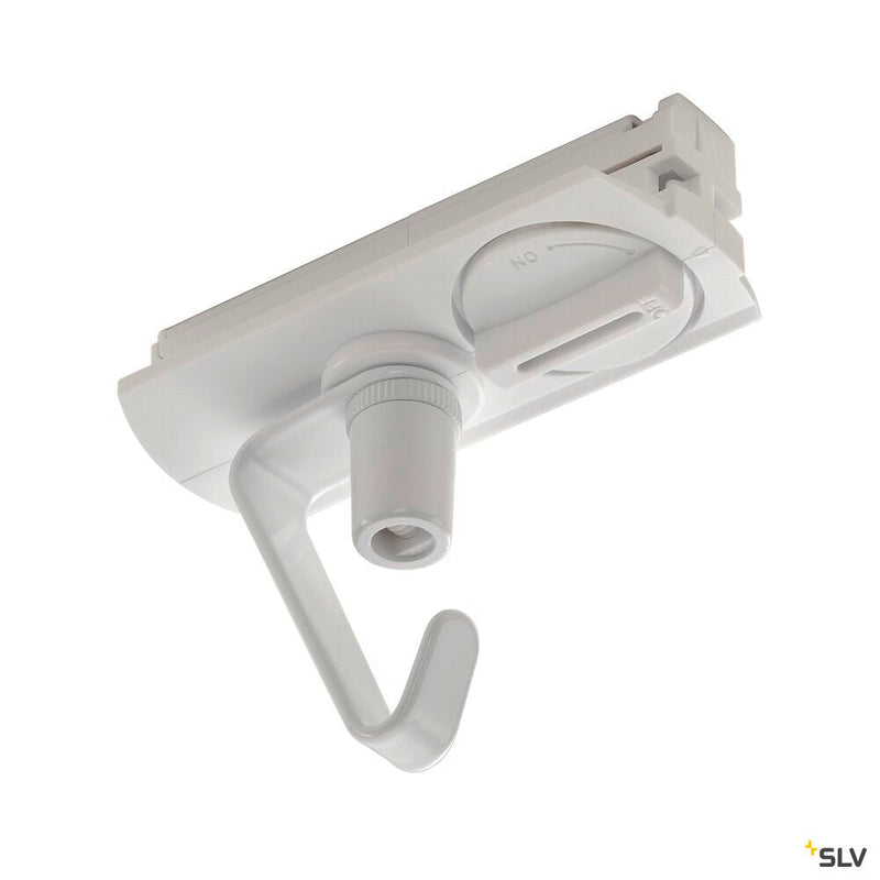 ADAPTER for high-voltage track, 1-circuit, white, electrical, incl. hooks