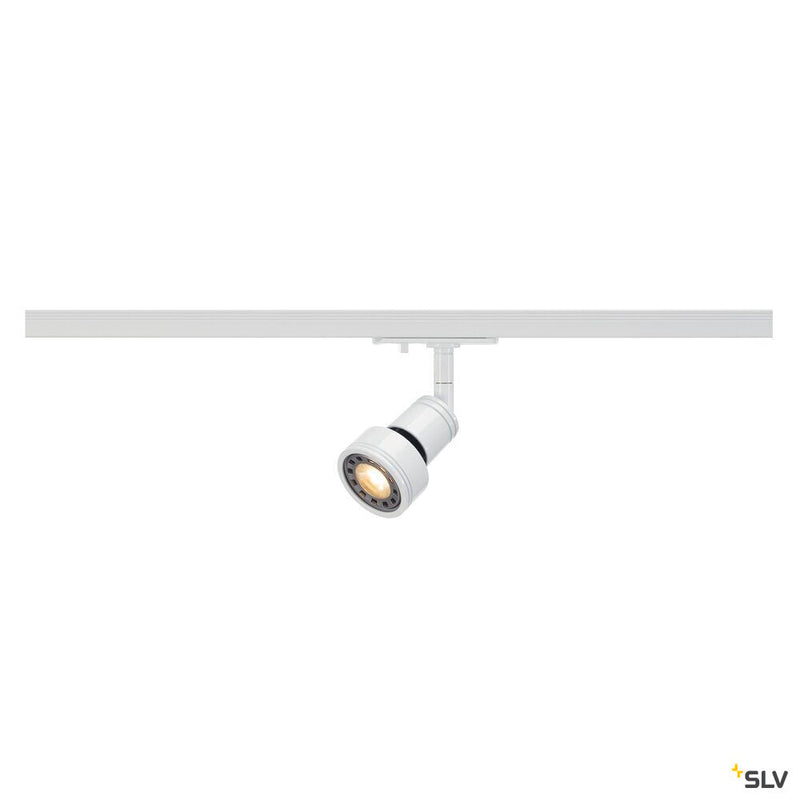 PURI spot for 240V 1-phase track, QPAR51, white, max. 50W, incl. 1-phase adapter