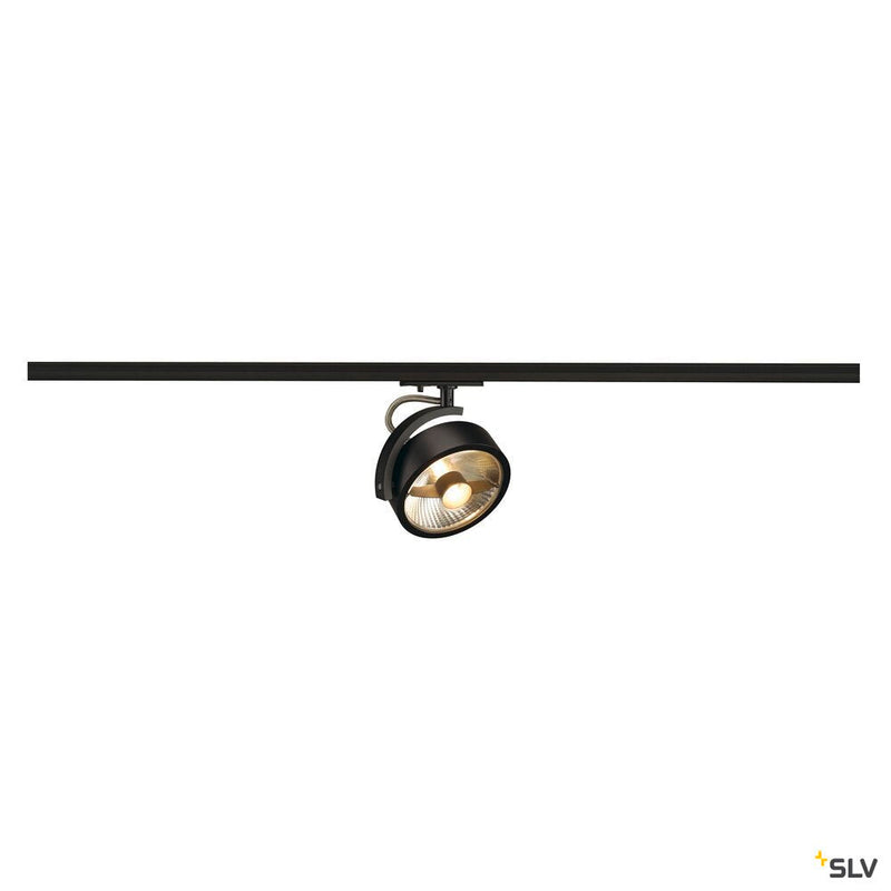 KALU TRACK, spot for 240V 1-phase track, QPAR111, matt black, incl. 1-phase adapter
