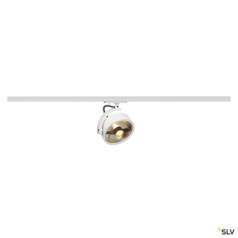KALU TRACK, spot for 240V 1-phase track, QPAR111, white, incl. 1-phase adapter