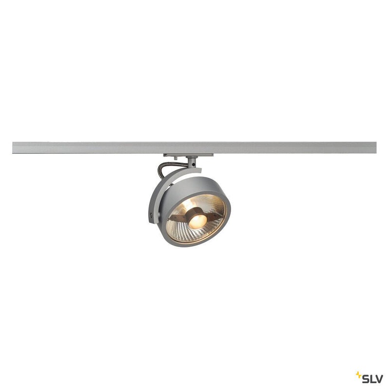 KALU TRACK, spot for 240V 1-phase track, QPAR111, silver-grey, incl. 1-phase adapter