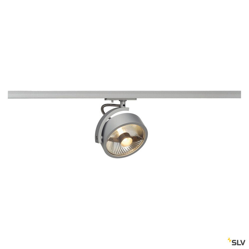 KALU TRACK, spot for 240V 1-phase track, QPAR111, silver-grey, incl. 1-phase adapter