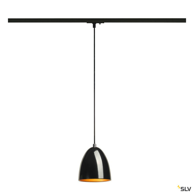 PARA CONE 14 pendant, LED GU10 51 mm, round, black / gold, Ø/H 13.3/14, incl. 1-phase adapter, black