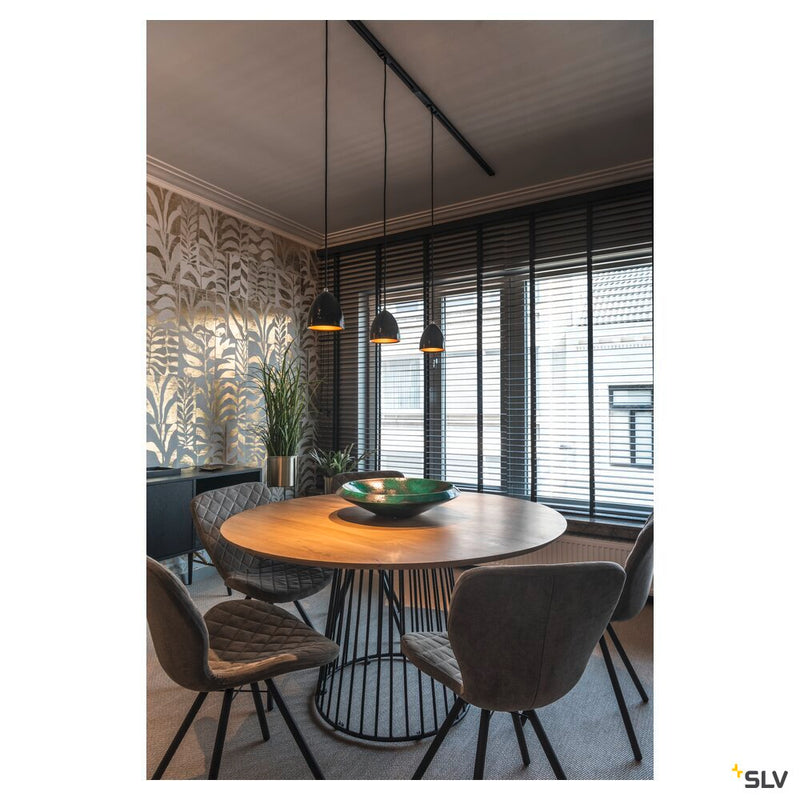 PARA CONE 14 pendant, LED GU10 51 mm, round, black / gold, Ø/H 13.3/14, incl. 1-phase adapter, black