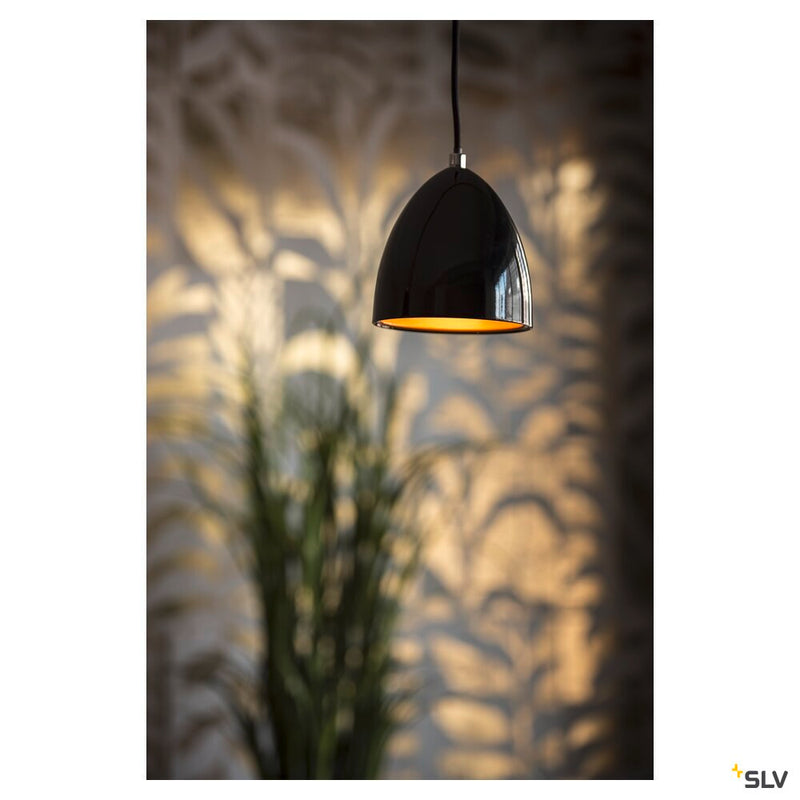 PARA CONE 14 pendant, LED GU10 51 mm, round, black / gold, Ø/H 13.3/14, incl. 1-phase adapter, black