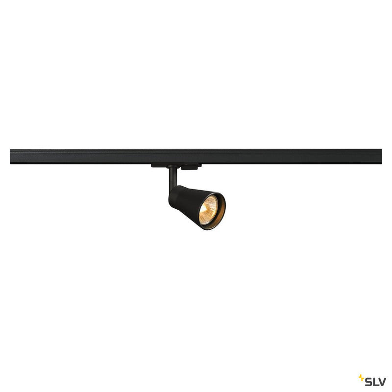 AVO spot for 240V 1-phase track, QPAR51, black, max. 50W