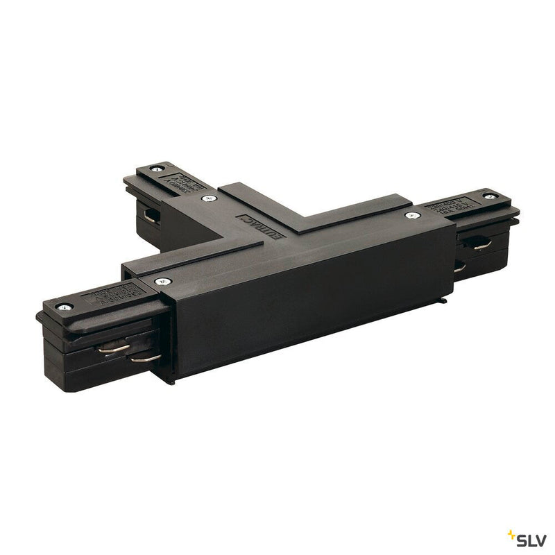 EUTRAC T-connector, with feed-in capability, inner earth, left , black
