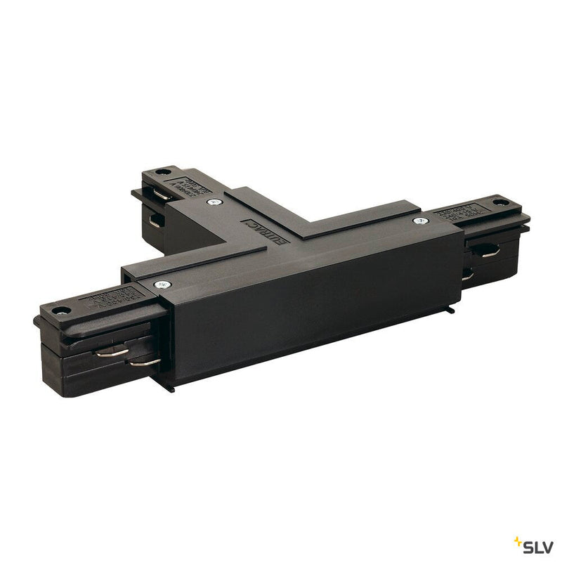 EUTRAC T-connector, with feed-in capability, inner earth, right , black