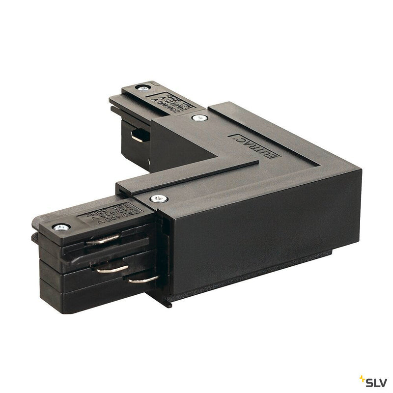 EUTRAC L-connector, with feed-in capability, outer earth, black