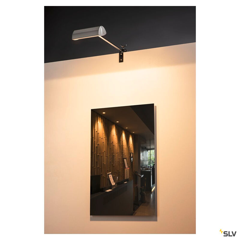 NEPRO DISPLAY, wall light, QT-DE12, silver-grey/chrome, max. 300W