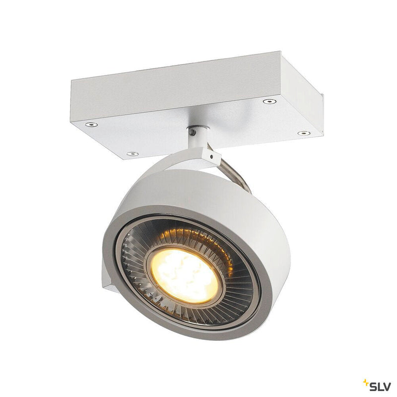 KALU wall and ceiling light, single-headed, QPAR111, round, matt white, max. 75 W