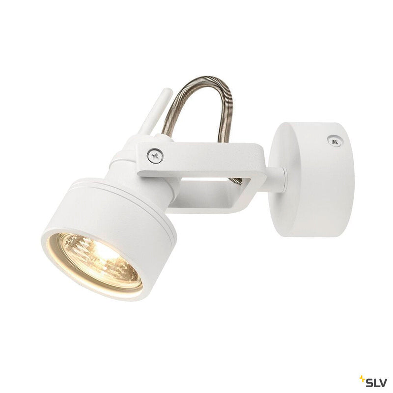 INDA wall and ceiling light, spot, QPAR51, matt white, max. 50 W