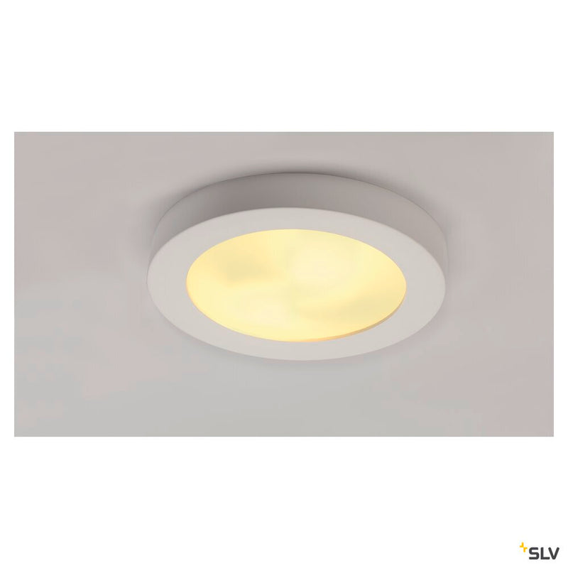 PLASTRA 105, ceiling light, TC-DSE, round, white plaster, max. 50 W