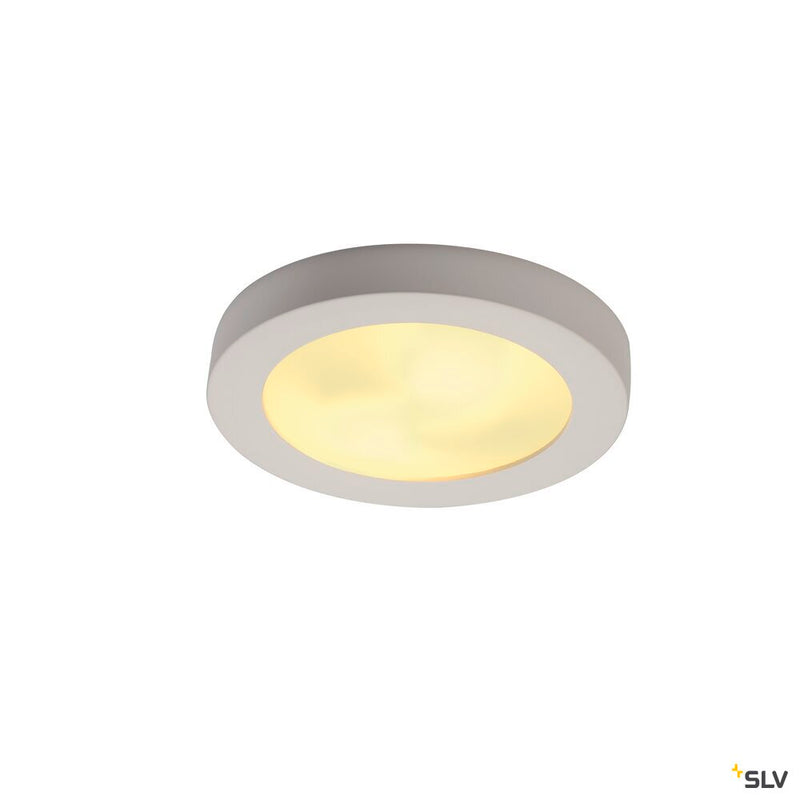 PLASTRA 105, ceiling light, TC-DSE, round, white plaster, max. 50 W