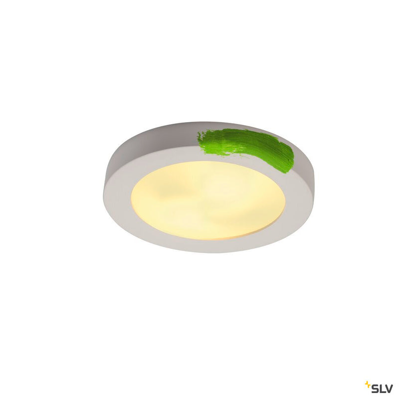 PLASTRA 105, ceiling light, TC-DSE, round, white plaster, max. 50 W