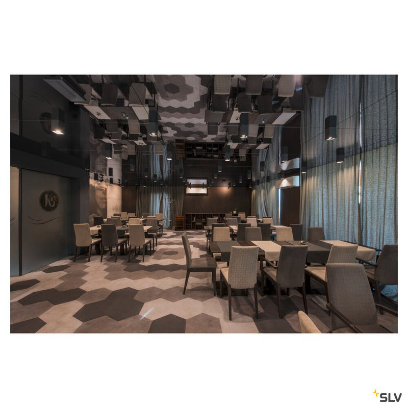 PLASTRA, ceiling light, QPAR51, square, white plaster, max. 35 W