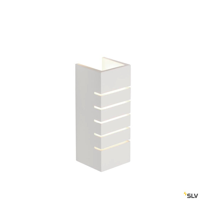 PLASTRA wall light, square, 100 Slot, white plaster, E14, max. 40 W