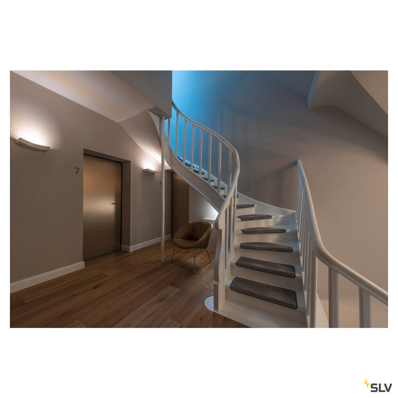 PLASTRA 102 CURVE, wall light, white plaster, QT-DE12, max. 100 W