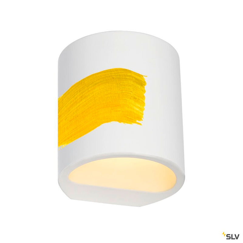 PLASTRA 104, wall light, QT14, round, white plaster, QT14, max. 42 W