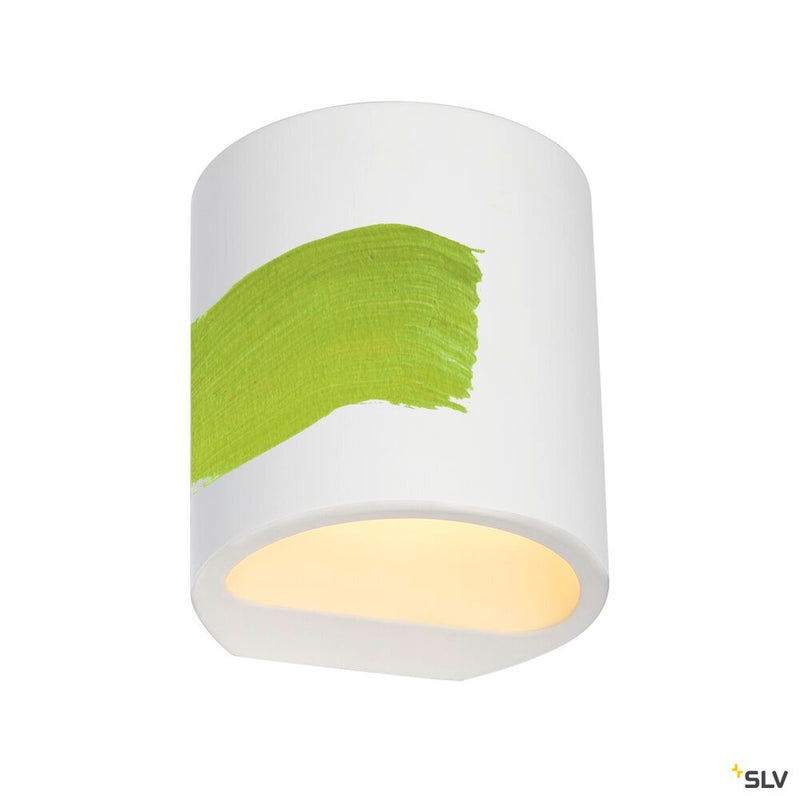 PLASTRA 104, wall light, QT14, round, white plaster, QT14, max. 42 W